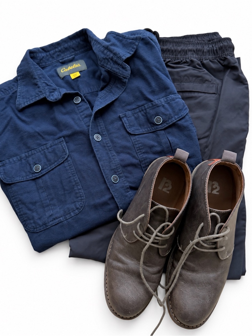 Cabela’s Men’s Navy Button Up Shirt Medium Workwear Outdoor Utility